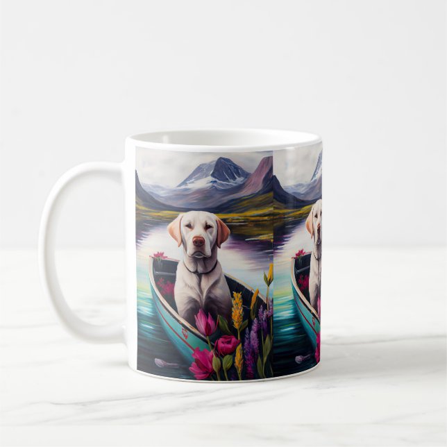 Caneca De Café Labrador em um remo: Uma aventura cênica (Esquerda)