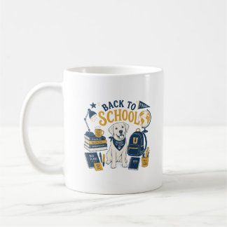 Caneca De Café Labrador Estética Vintage De Volta à Escola