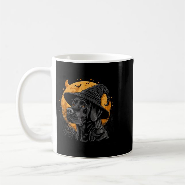 Caneca De Café Labrador Halloween Engraçado Cachorro Preto Lab Mo (Esquerda)