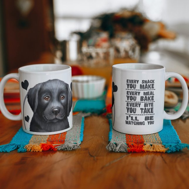 Caneca De Café Labrador Negro Cachorro Cada Snack Que Você Faz (Criador carregado)