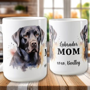 Caneca De Café Labrador Negro - Cachorro Dia de as mães - Cachor