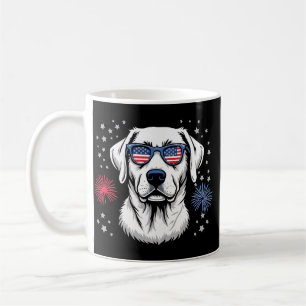 Caneca De Café Labrador Patriótico com Óculos de Sol EUA