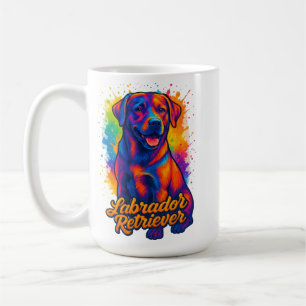 Caneca De Café Labrador Pop Colorido Retriever - Cão Vibrante