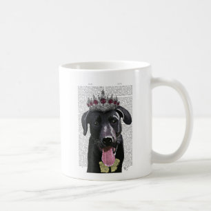 Caneca De Café Labrador Preto Com Tiara