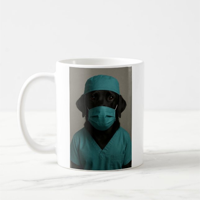 Caneca De Café Labrador preto de uniforme (Esquerda)