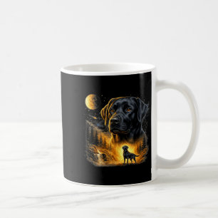 Caneca De Café Labrador preto uivando para a lua cachorro vintage