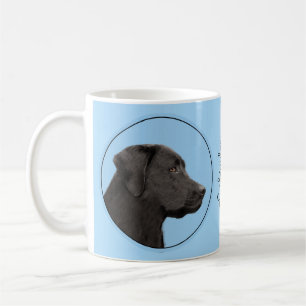 Caneca De Café Labrador Retriever Black Painting Original Dog Art
