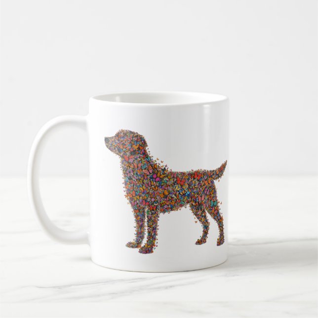 Caneca De Café Labrador Retriever Butterfly Silhouette Dog Lover (Esquerda)