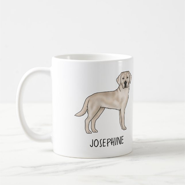 Caneca De Café Labrador Retriever Creme Cachorro Lab Personalizad (Esquerda)