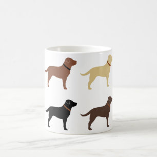 Caneca De Café Labrador Retriever Dog Silhouettes Laboratórios d