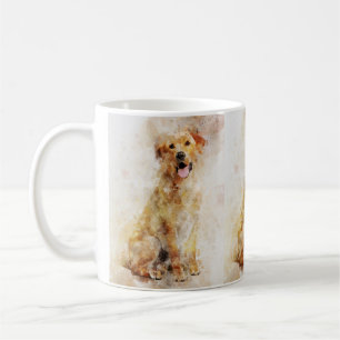 Caneca De Café Labrador Retriever Dog Watercolor Retrato 04