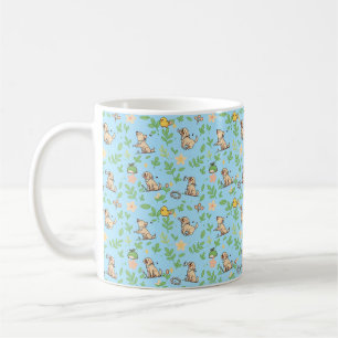 Caneca de Café Labrador Retriever Floral Kawaii Pr