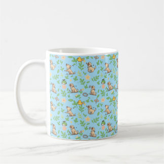Caneca de Café Labrador Retriever Floral Kawaii Pr