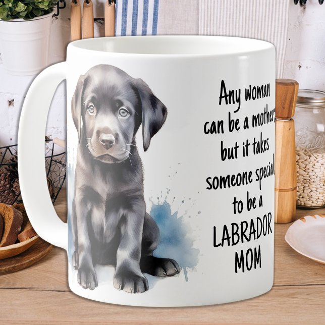 Caneca De Café Labrador Retriever Mãe Cachorro Cachorro Puppy (Criador carregado)