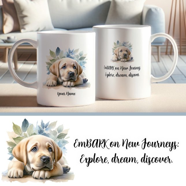 Caneca De Café Labrador Retriever Mug Personalizado com Cotação (Criador carregado)