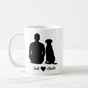 Caneca De Café Labrador Retriever Personalizado Cachorro E Dono M