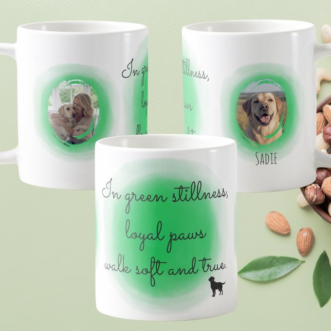 Caneca De Café Labrador Retriever Personalizado em Verde Pastel (Criador carregado)