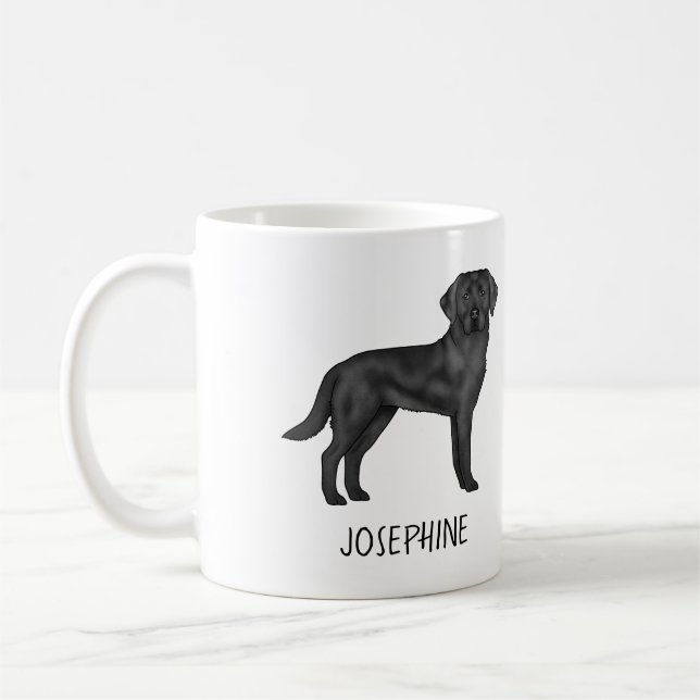 Caneca De Café Labrador Retriever Preto Cachorro Lab Fofo Nome Pe (Esquerda)