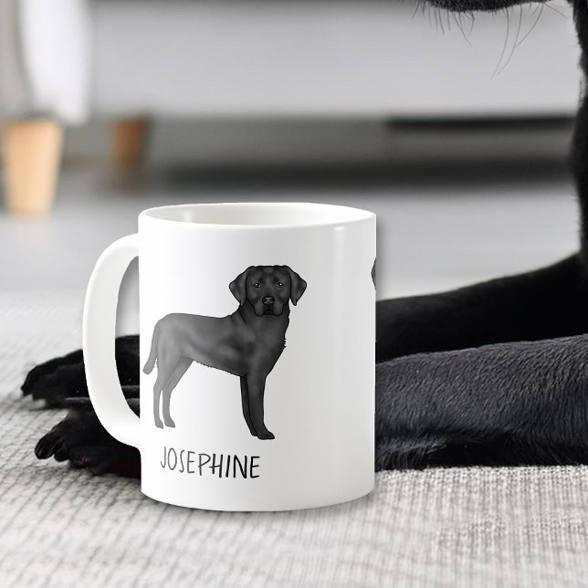 Caneca De Café Labrador Retriever Preto Cachorro Lab Fofo Nome Pe (Criador carregado)