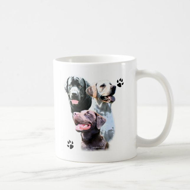 Caneca De Café Labrador Retriever Trio (Direita)