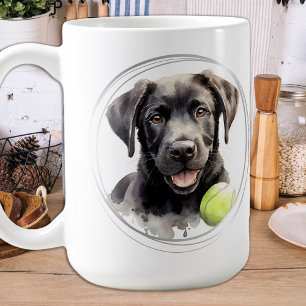 Caneca De Café Labrador Retriever Watercolor Cachorro