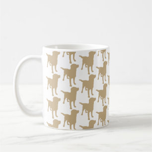 Caneca De Café Labrador Retrievers Padrão de Cachorro Amarelo