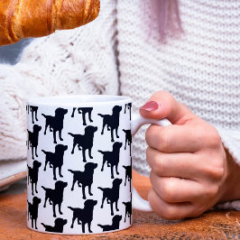 Caneca De Café Labrador Retrievers Padrão de Cachorro Negro
