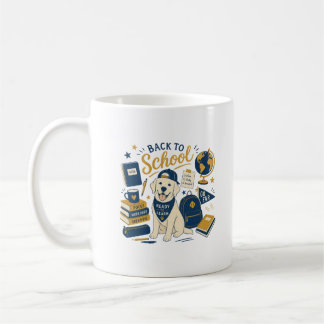 Caneca De Café Labrador Retro de Volta às Aulas