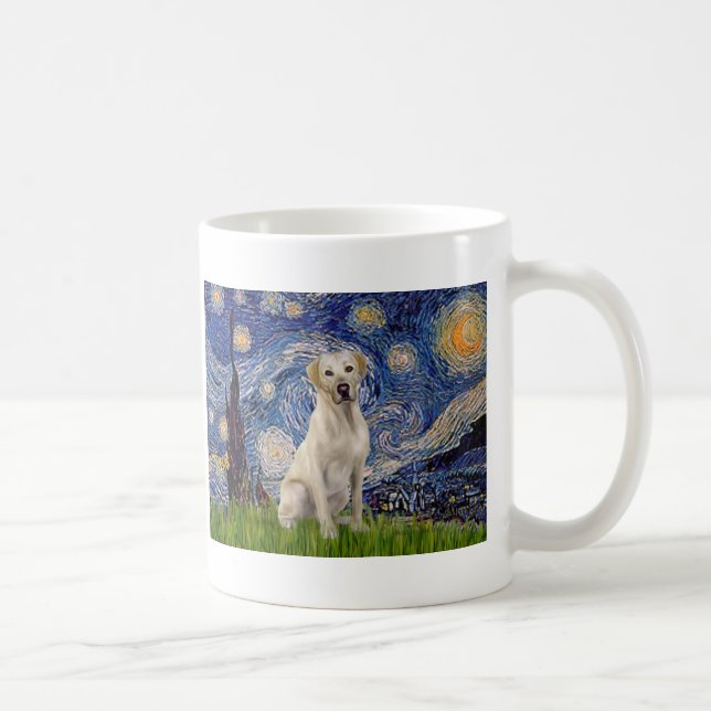 Caneca De Café Labrador (Y7) - Noite Estrelada (Direita)