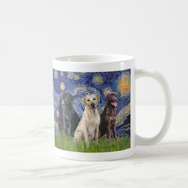 Caneca De Café Labradores (3) - Noite estelar (Direita)