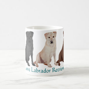 Caneca De Café Labradores Retrievers - 3 Cores para Amar