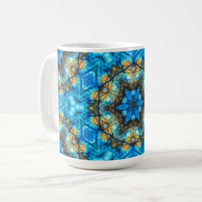 Caneca De Café Labradorite caleidoscópica "Vidro manchado" (Frente Esquerda)