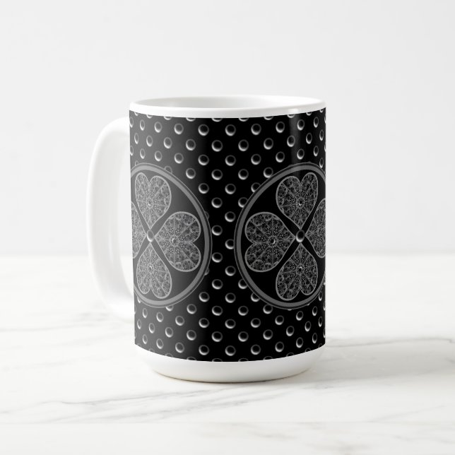 Caneca De Café Lace Black Cerâmico (Frente Esquerda)