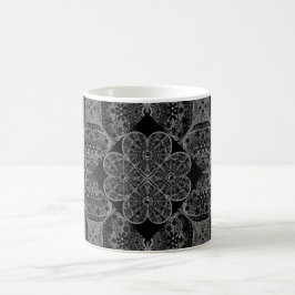 Caneca De Café Lace cerâmico Preto