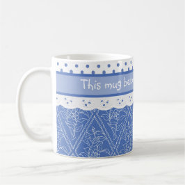 Caneca De Café Lace de Faux do Bolinhas Blue Periwinkes Personali
