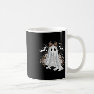 Caneca De Café Lace Ghost Shirt Cute Floral Webs Spooky Outubro F
