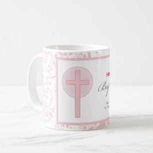 Caneca De Café Lace Girl Baptism Rosa