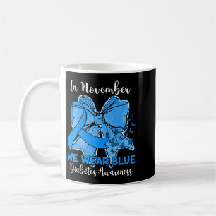 Caneca De Café Laço Borboleta Em Novembro Use Azul Diabetes
