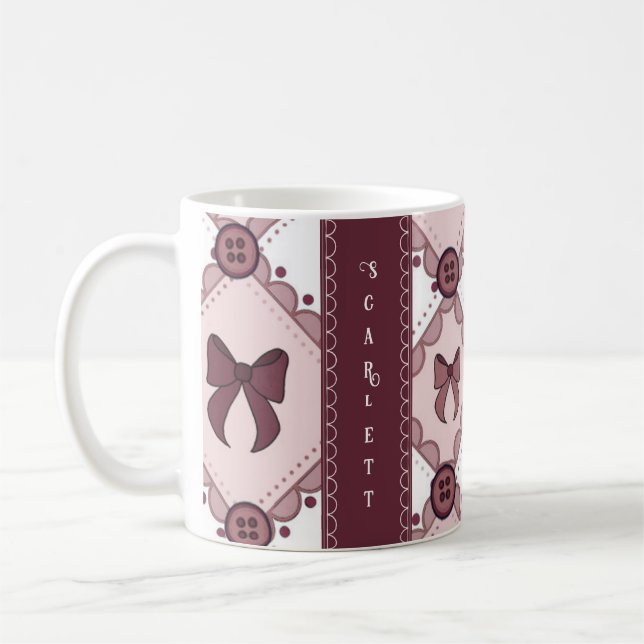 Caneca De Café Laço Borgonha Coquete (Esquerda)
