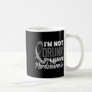 Caneca De Café Laço Cinza Não Estou Bêbado Tenho Parkinson Consci