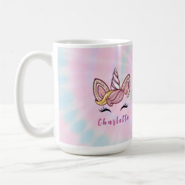 Caneca De Café Laço Coquete de Unicórnio com Tinta Tie Dye Mágica