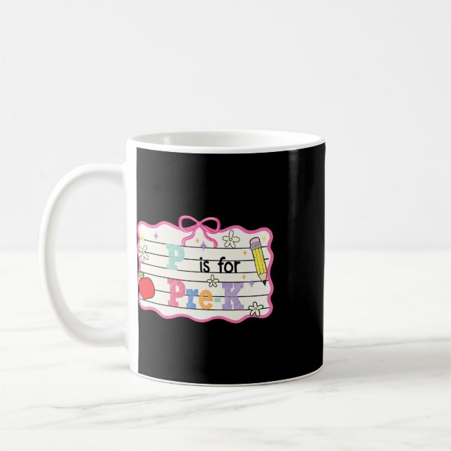 Caneca De Café Laco Coquete Elegante P é Para Professora De Pré-e (Esquerda)