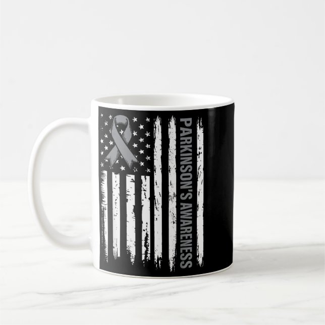 Caneca De Café Laço de Conscientização da Doença de Parkinson Ban (Esquerda)