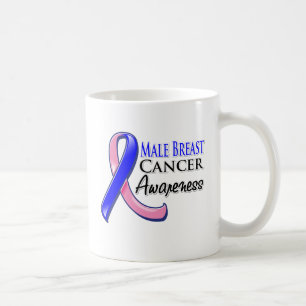 Caneca De Café Laço de Conscientização do Câncer de Mama Masculin