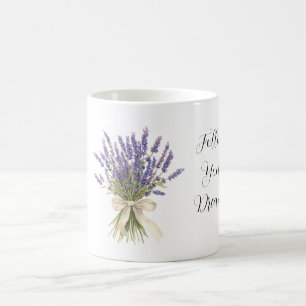 Caneca De Café Laço de Creme de Flores de Lavanda