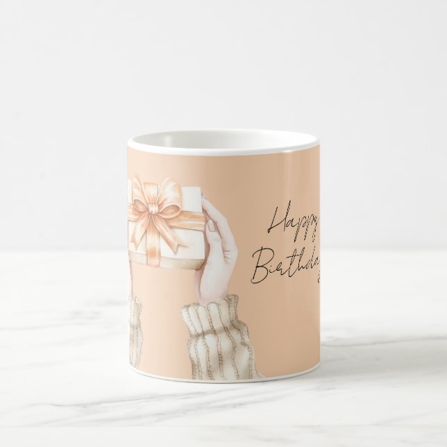 Caneca De Café Laço de Fita de Pêssego Presente (Centro)