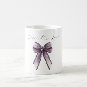 Caneca De Café Laço de renda preto lavanda