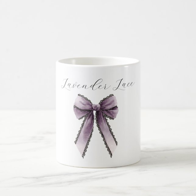 Caneca De Café Laço de renda preto lavanda (Centro)