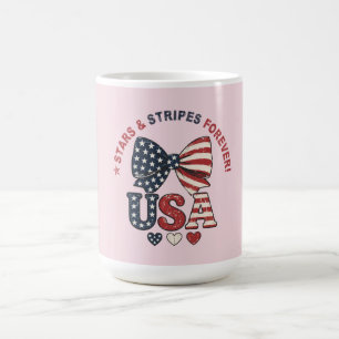 Caneca De Café Laço Estrelas e Listras Patriótico T-S do Dia 4 de