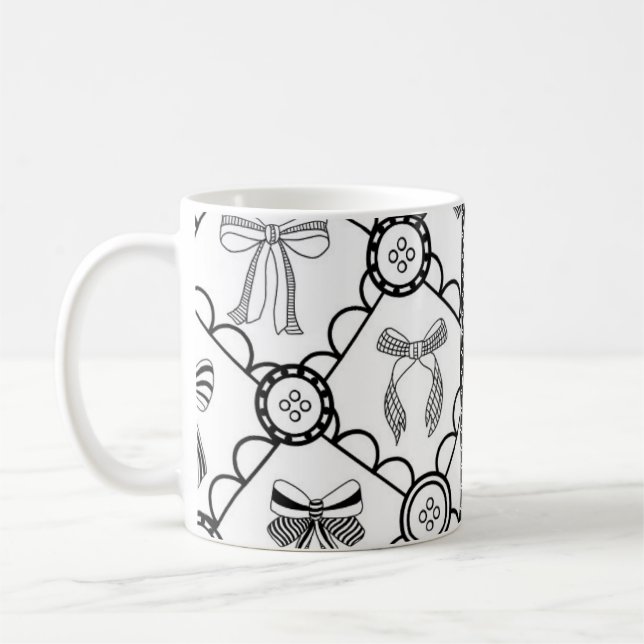 Caneca De Café Laço Preto Coquete (Esquerda)